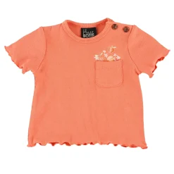 Tops>Chat Botte Picnic T-shirt 3-24m Coral