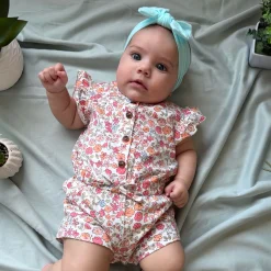 Rompers & Jumpsuits>Chat Botte Picnic Flowers Romper 3-24m Peach