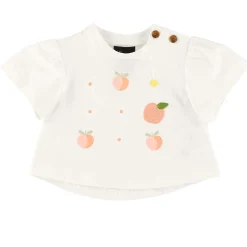 Tops>Chat Botte Picnic T-shirt 3-24m Ivory