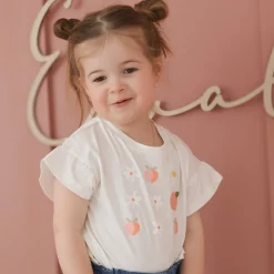 Tops>Chat Botte Picnic T-shirt 2-8y Ivory