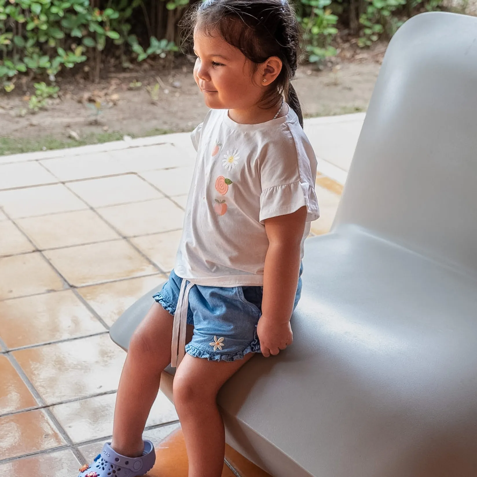 Tops>Chat Botte Picnic T-shirt 2-8y Ivory