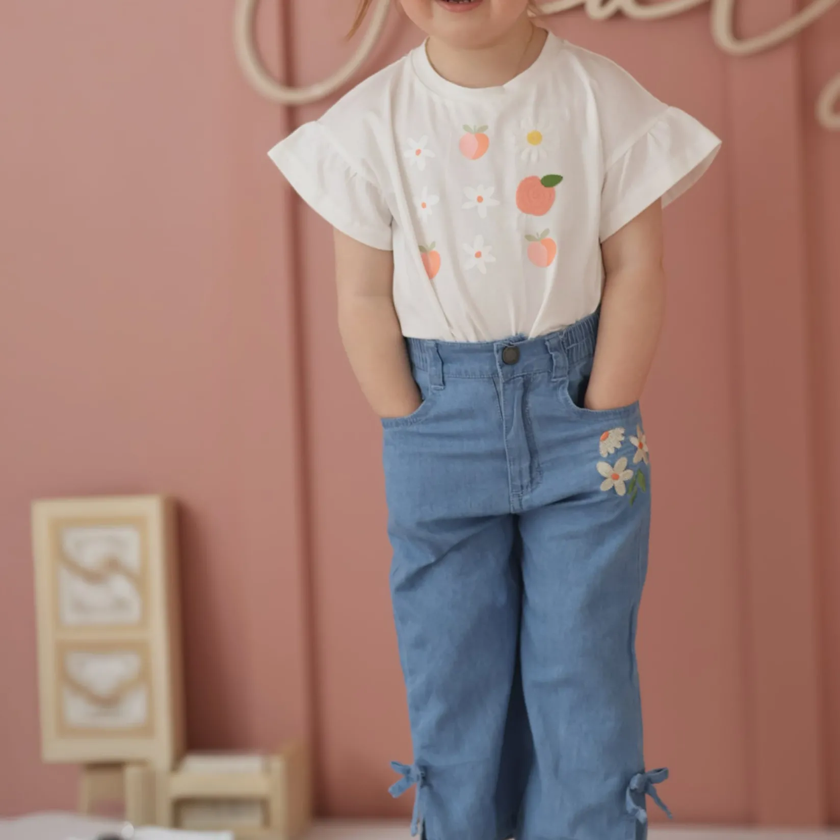 Tops>Chat Botte Picnic T-shirt 2-8y Ivory