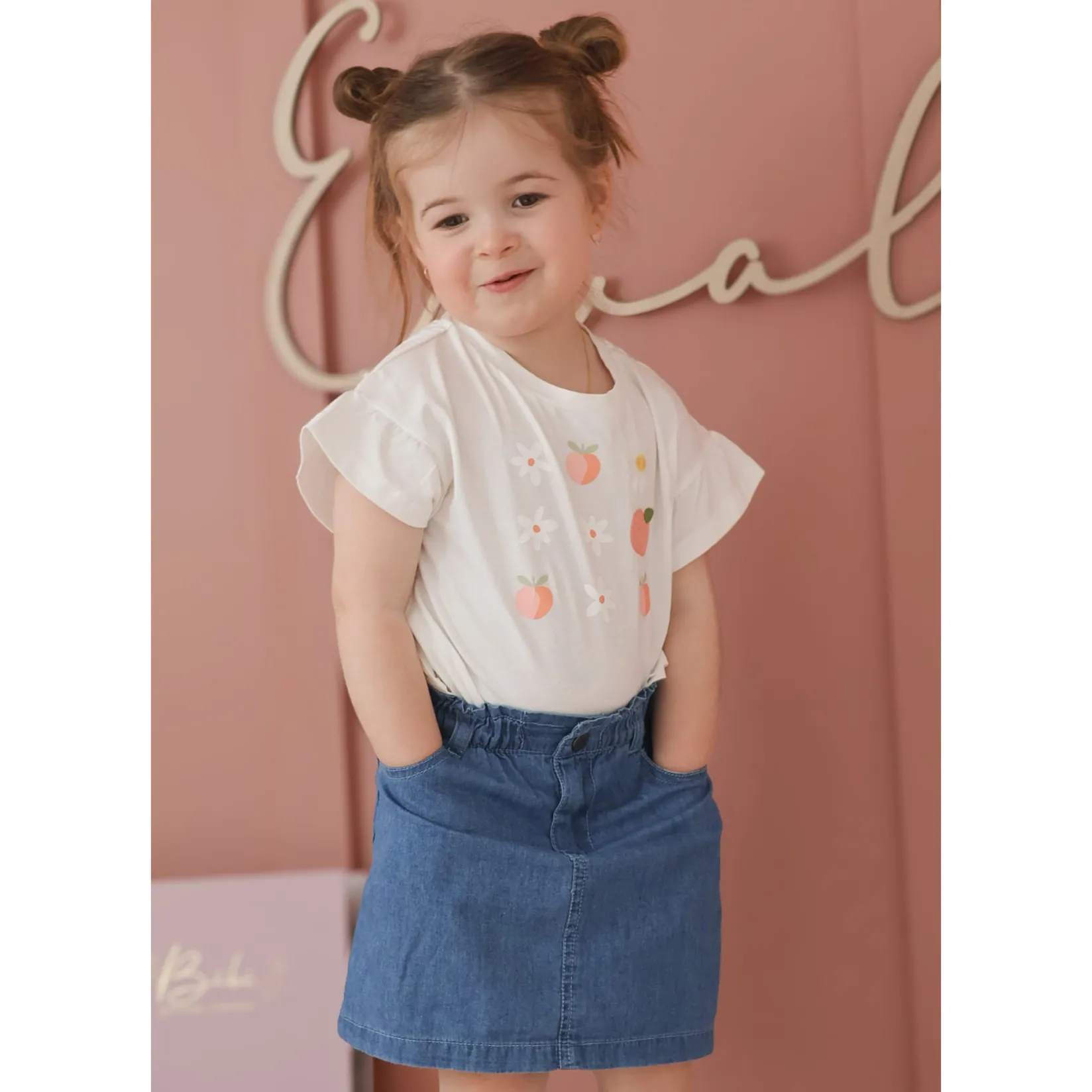 Tops>Chat Botte Picnic T-shirt 2-8y Ivory