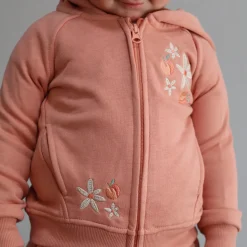 Fleeces And Sweatshirts|Tops>Chat Botte Picnic Zip Hoodie 3-24m Peach