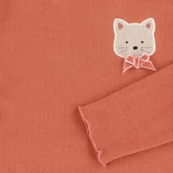 Tops>Chat Botte Poetry Cat Turtle Neck2-8 Pink