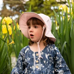 Best Pink Stripe Uv Coton Hat 0-24m Hats And Caps