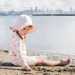 Best Pink Stripe Uv Coton Hat 0-24m Hats And Caps