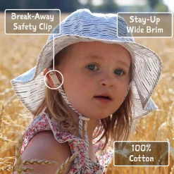 Best Pink Stripe Uv Coton Hat 0-24m Hats And Caps