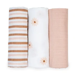 Best 3pk Daisies-cotton Muslin Swad Kids Blankets|Blankets