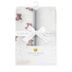 Blankets|Blankets>Piccolo Bambino 2pk Muslin Swaddles-bear