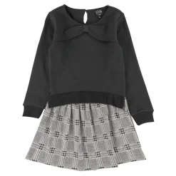 Dresses & Rompers>Look Plaid Combo Romance Dress 7-14y Black