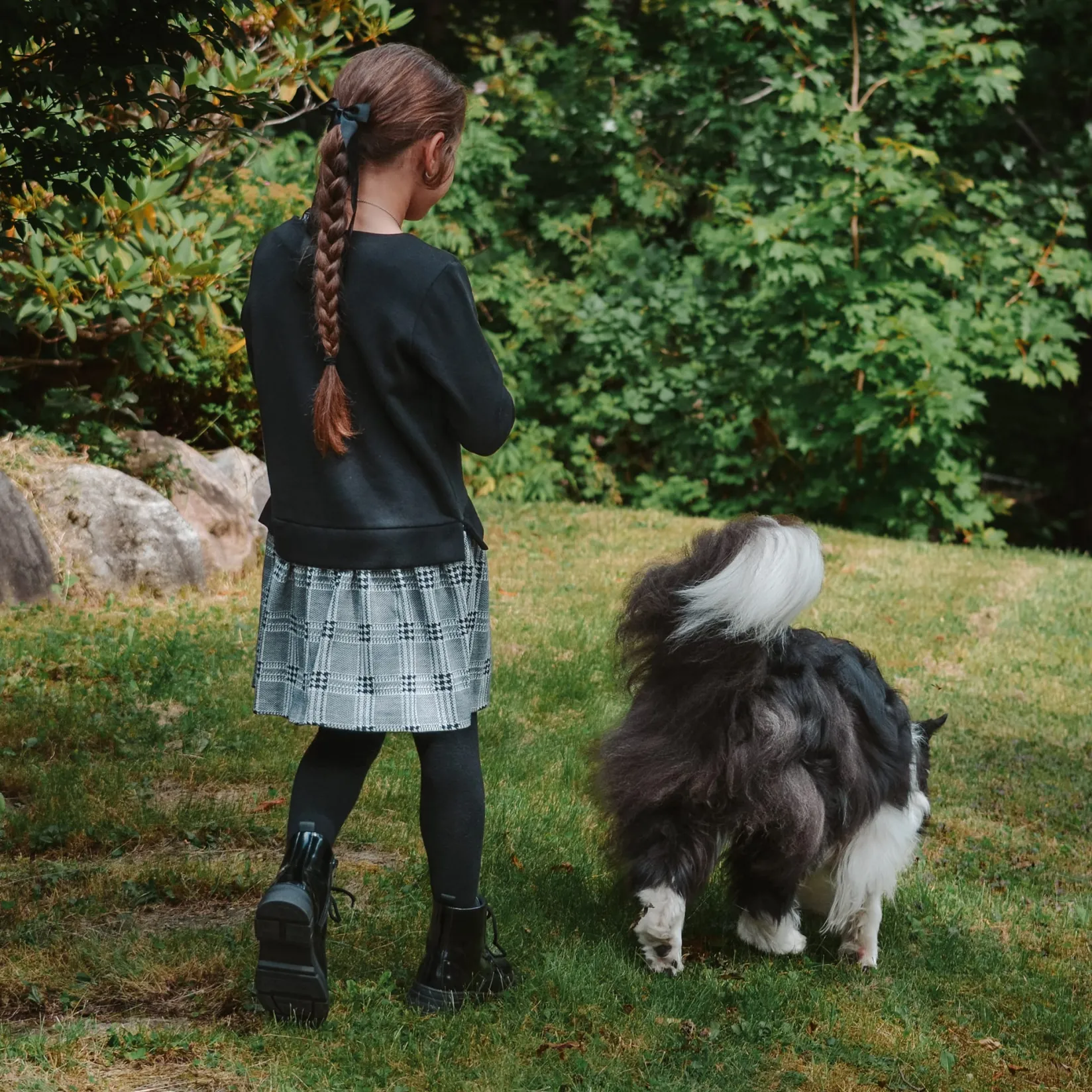 Dresses & Rompers>Look Plaid Combo Romance Dress 7-14y Black