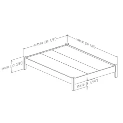 Clearance Platform Double Bed on Legs - Munich Weathered Oak Twin, Full & Queen Beds