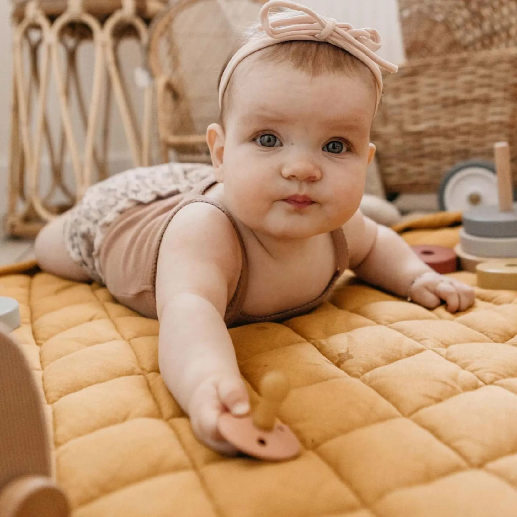 Hot Soft Organic Playmat Bag 3-in-1 - Mustard Chai Tea Developmental Toys|Play Mat