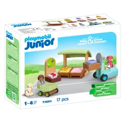 Assembly & Construction>Playmobil Junior Organic Market Stall & Forklif