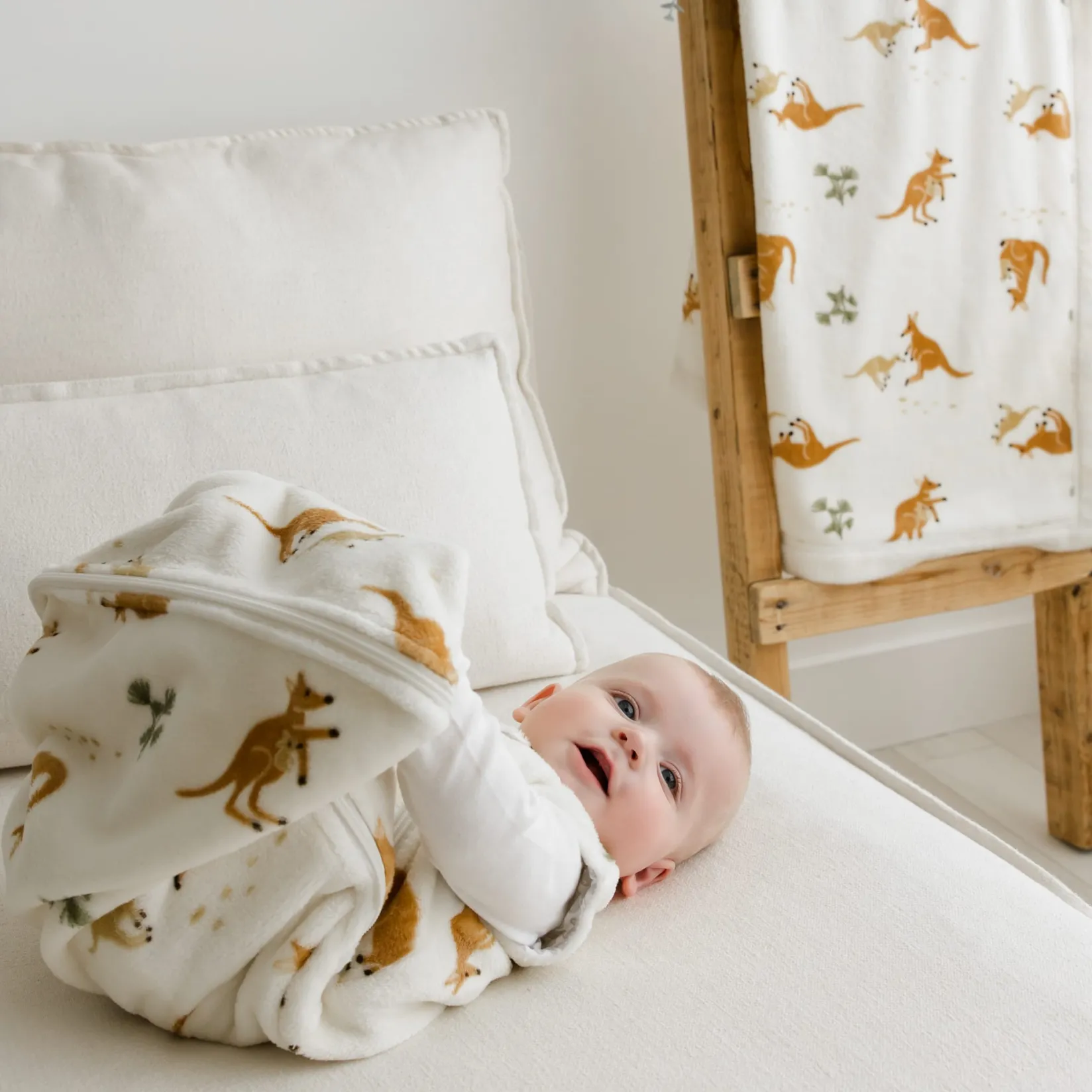 Sleep Bags|Pyjamas>Perlimpinpin Plush Night Bag 0-36 months - Kangaroos - Special Edition CHU Sainte‑Justine Foundation