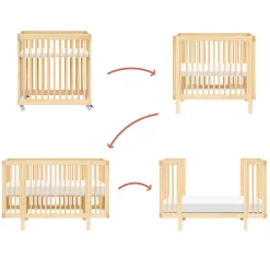 Clearance Pogo 8-in-1 Convertible Crib with All-Stages Conversion Kits - Blonde Cribs & Mattresses|Cribs & Mattresses