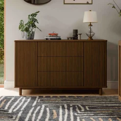 Storage Furniture>Babyletto Pogo Tambour Assembled Dresser - Natural Walnut