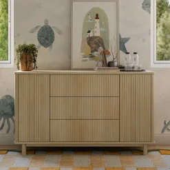 Hot Pogo Tambour Assembled Dresser - Blonde Storage Furniture