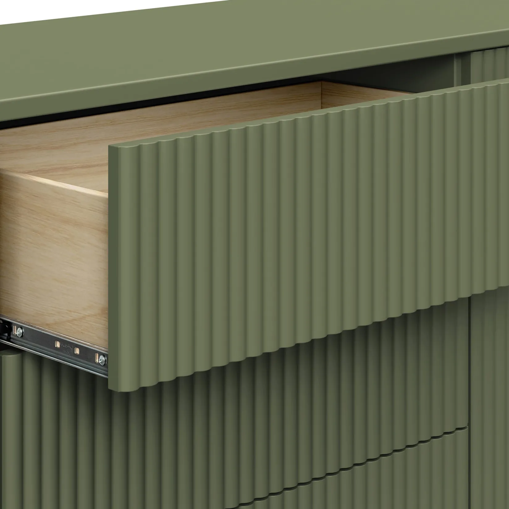 Outlet Pogo Tambour Assembled Dresser - Olive Storage Furniture