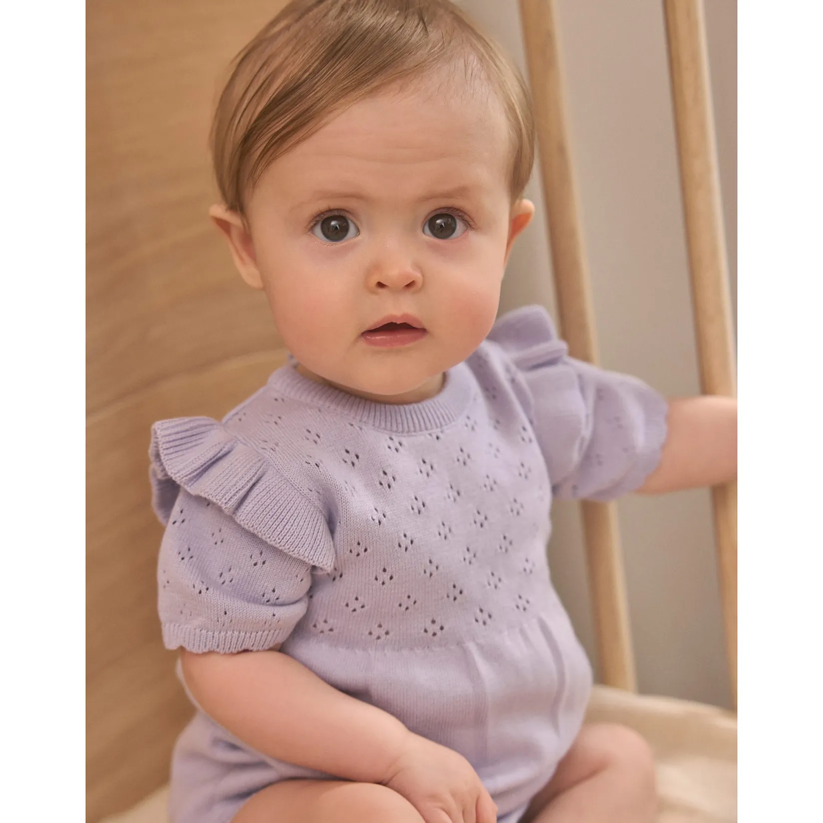 Tops>En Fant Pointelle Bodysuit 6-24m Lilac
