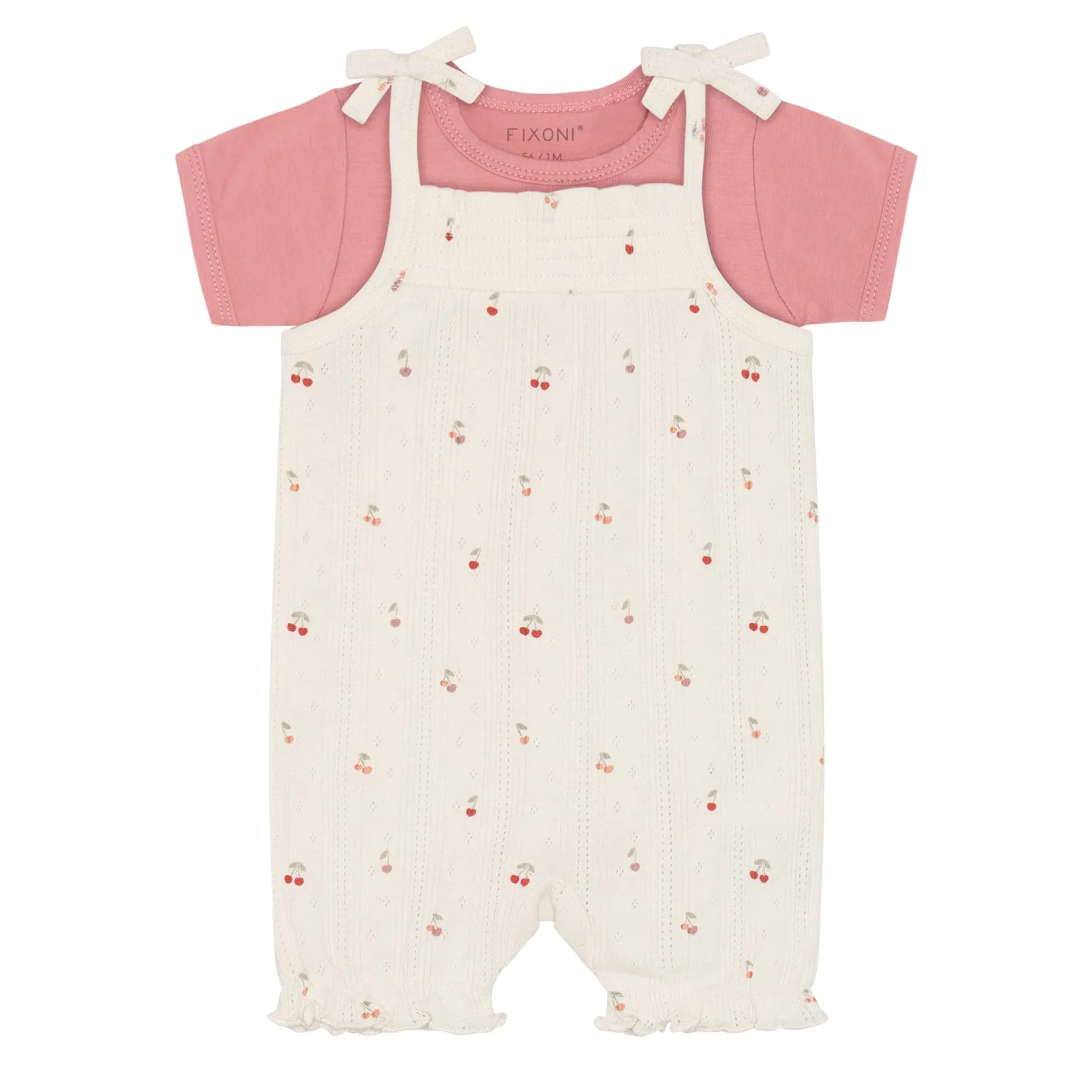 Dresses, Skirts & Outfits>Fixoni Pointelle Overall Set 6-24m Ivory