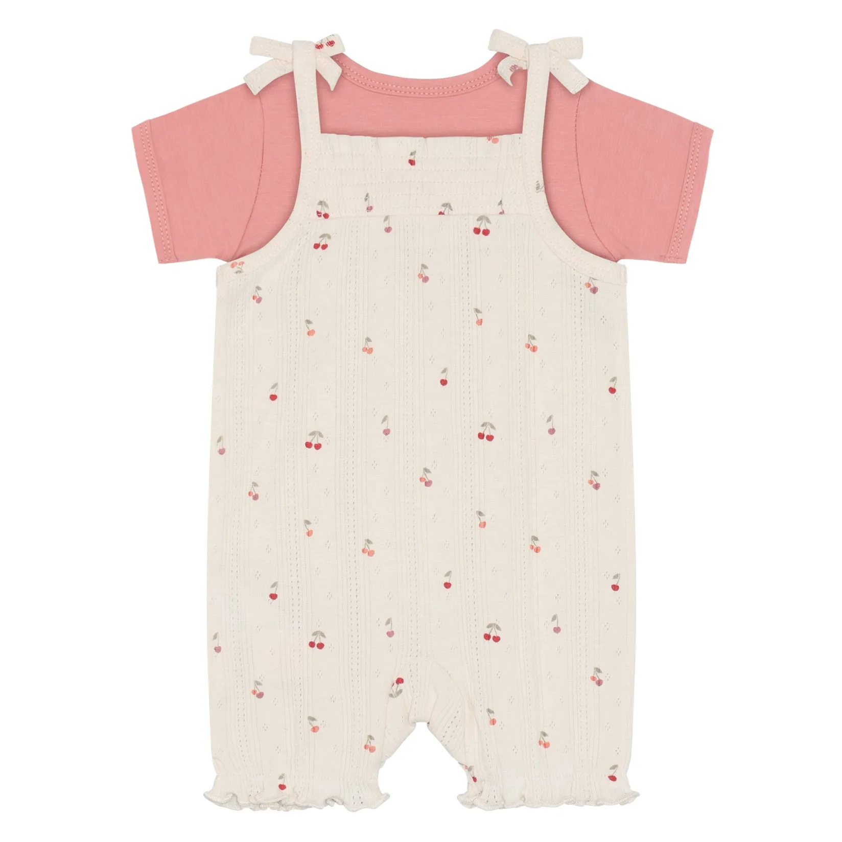 Dresses, Skirts & Outfits>Fixoni Pointelle Overall Set 6-24m Ivory