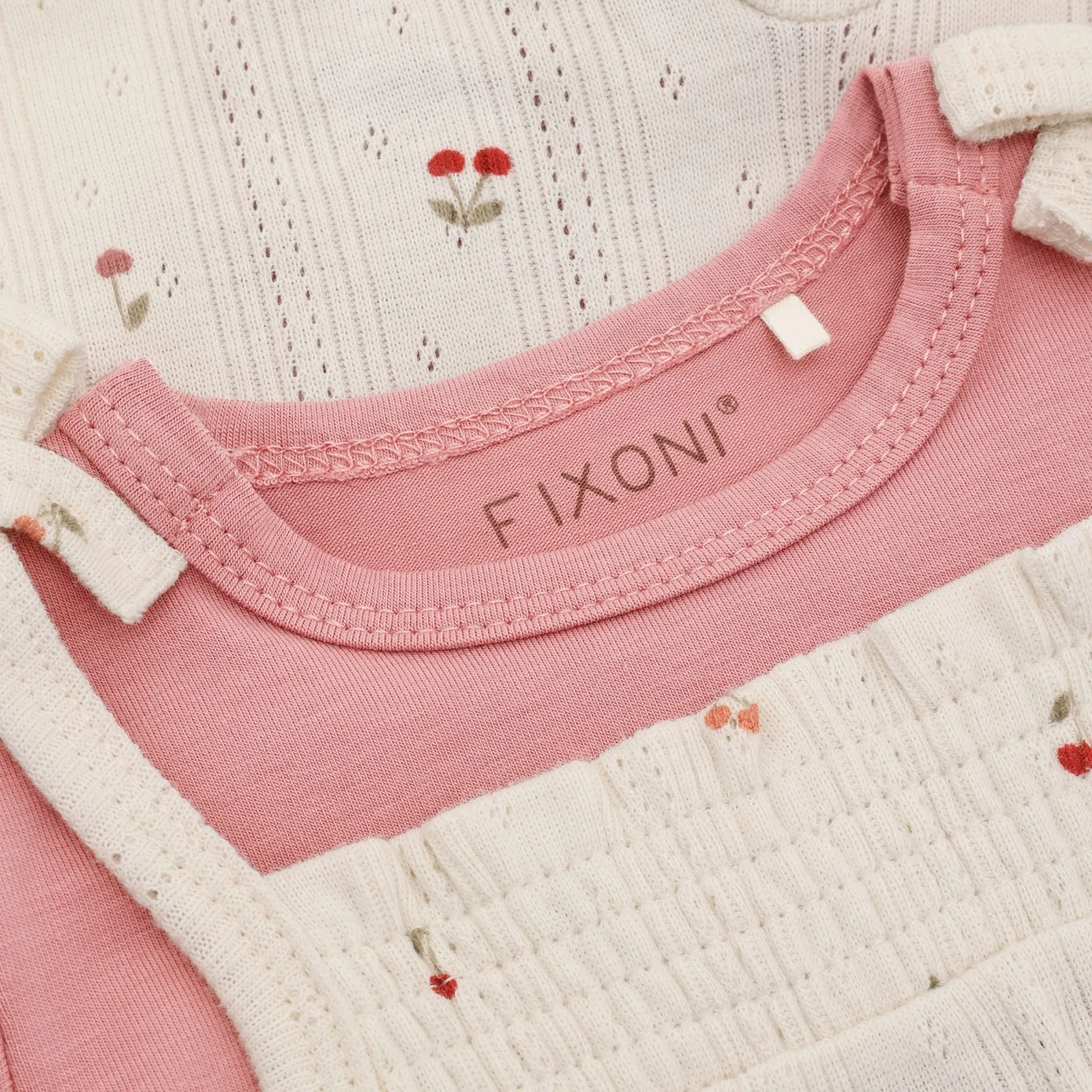 Dresses, Skirts & Outfits>Fixoni Pointelle Overall Set 6-24m Ivory