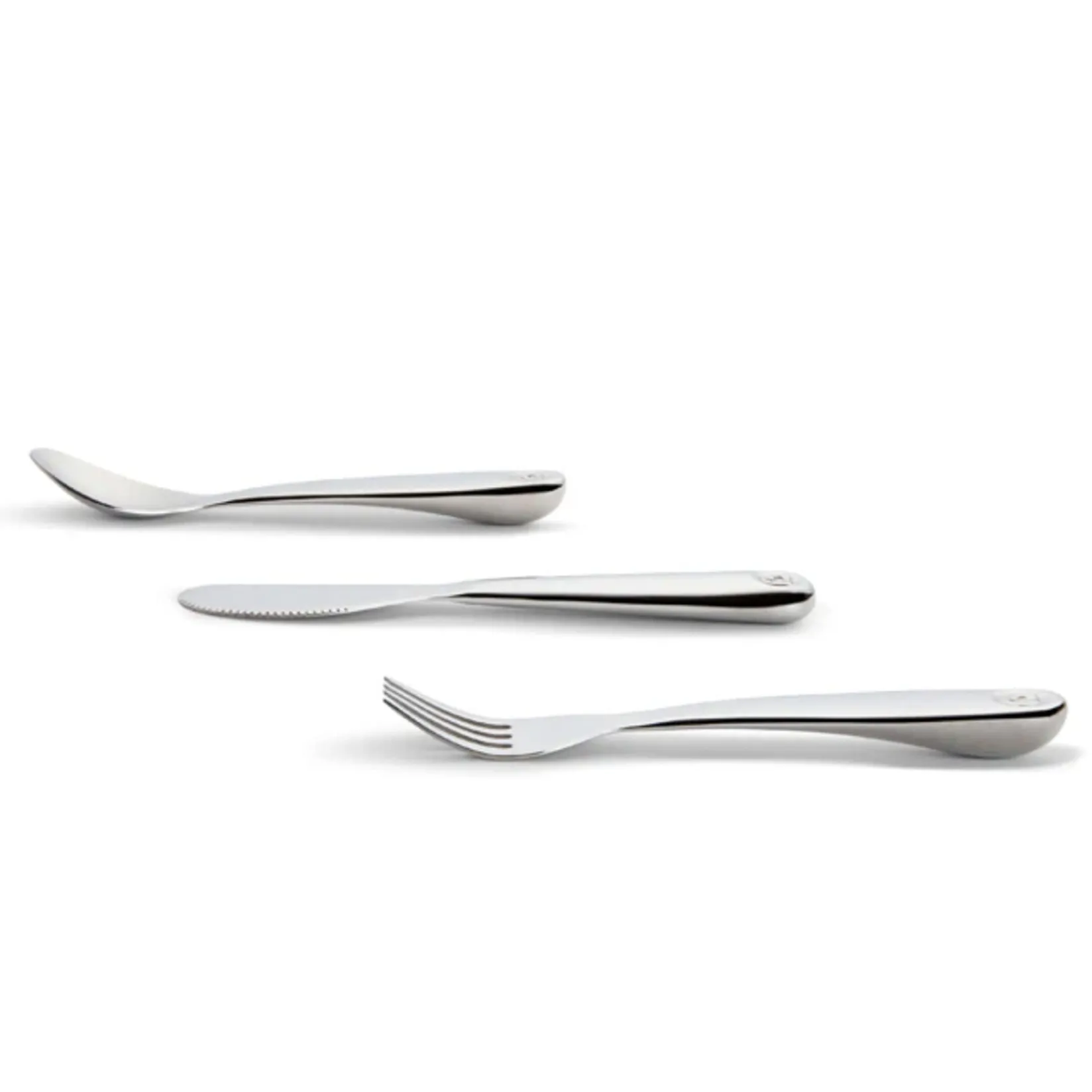 Breastfeeding|Tableware>Munchkin Polish™ Stainless Steel Toddler Fork, Knife & Spoon Set