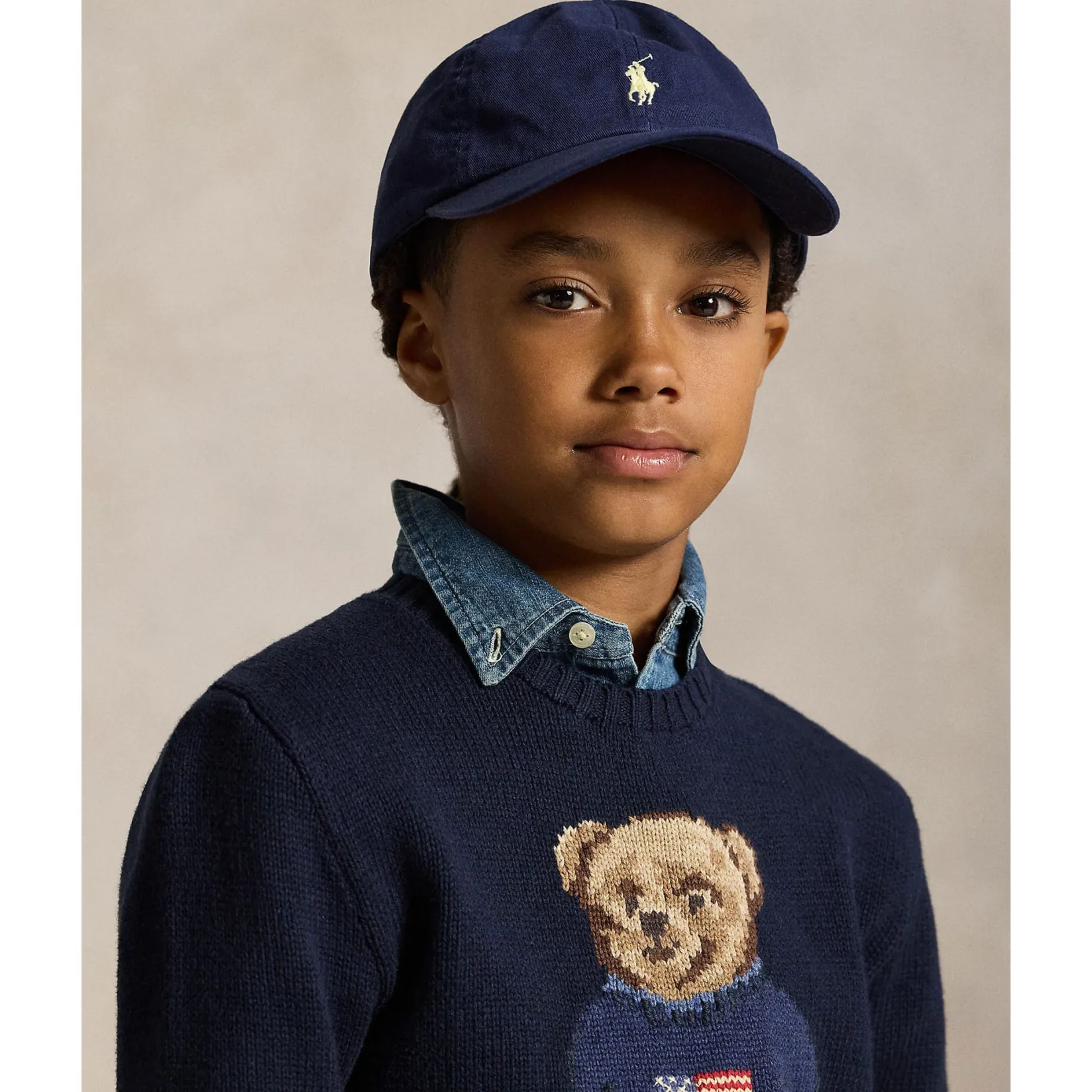 Hats And Caps|Hats & Caps>Polo Ralph Lauren Polo Cotton Cap 8-16y Marine