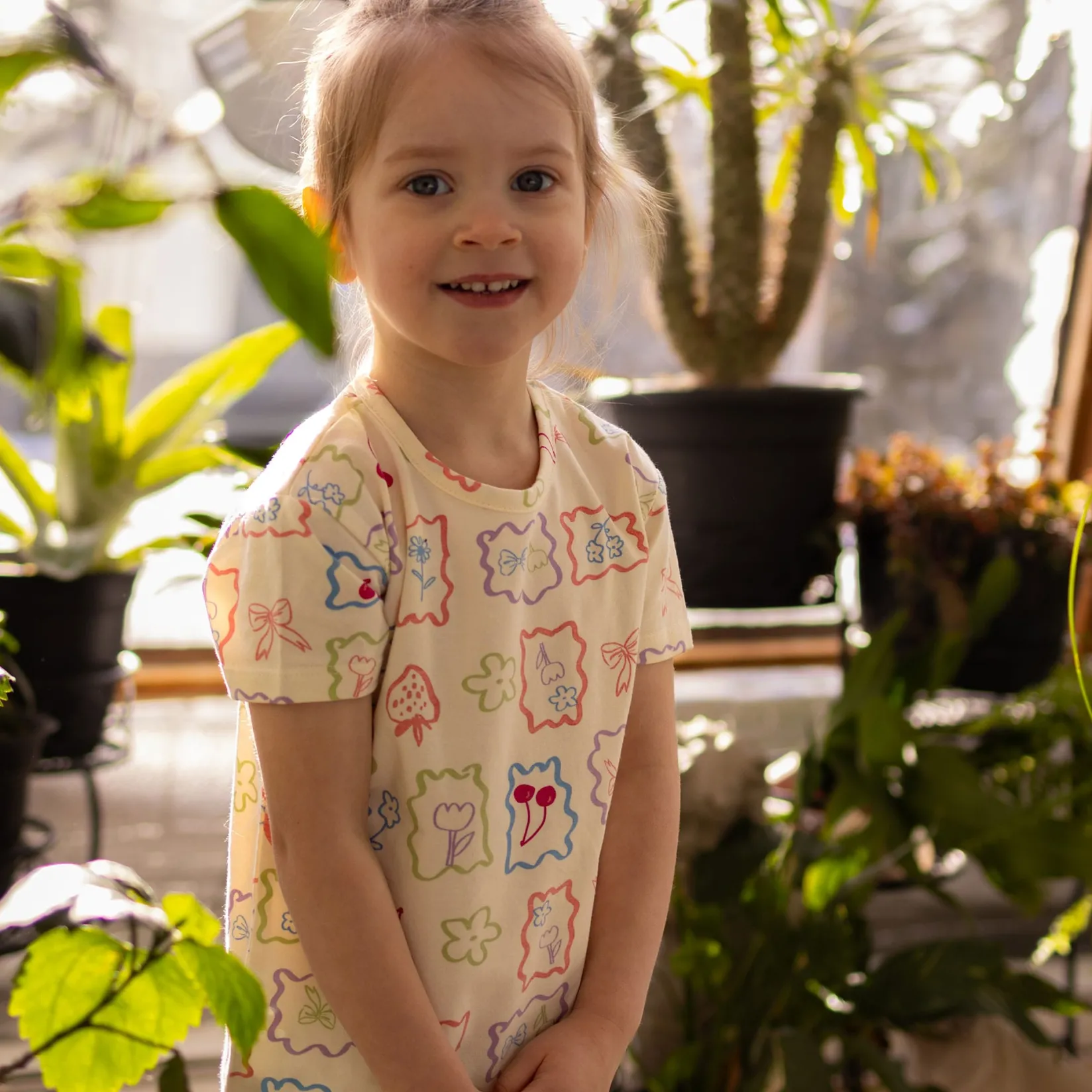 Tops>Camp by Birdz Postcard T-shirt 2-8y Ivoire