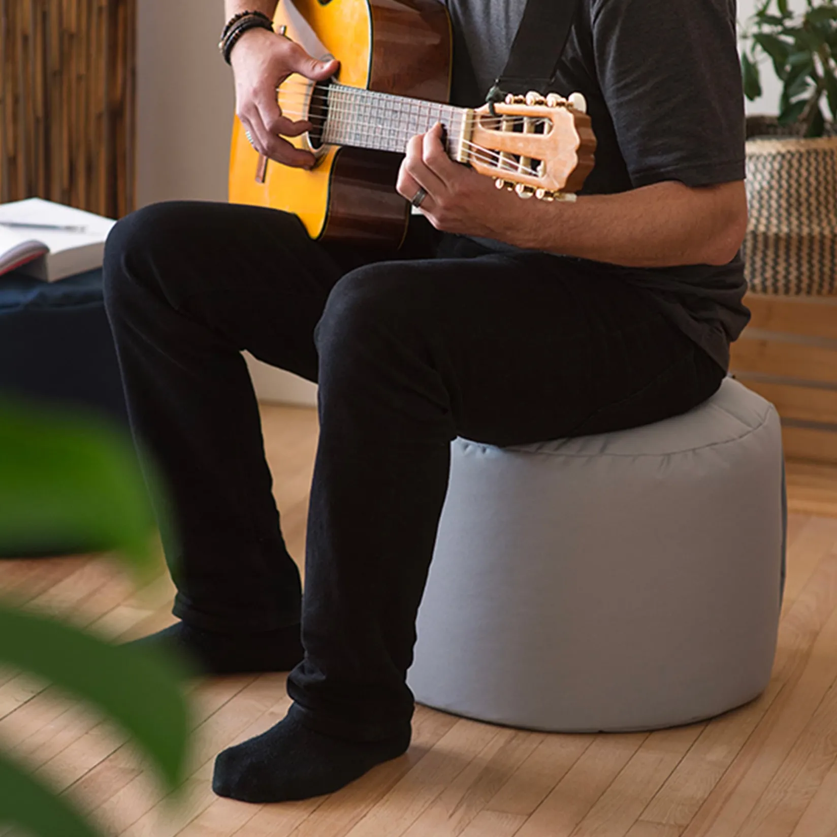 Kid'S Tables & Chairs>Arico Pouf Ottoman - Stone