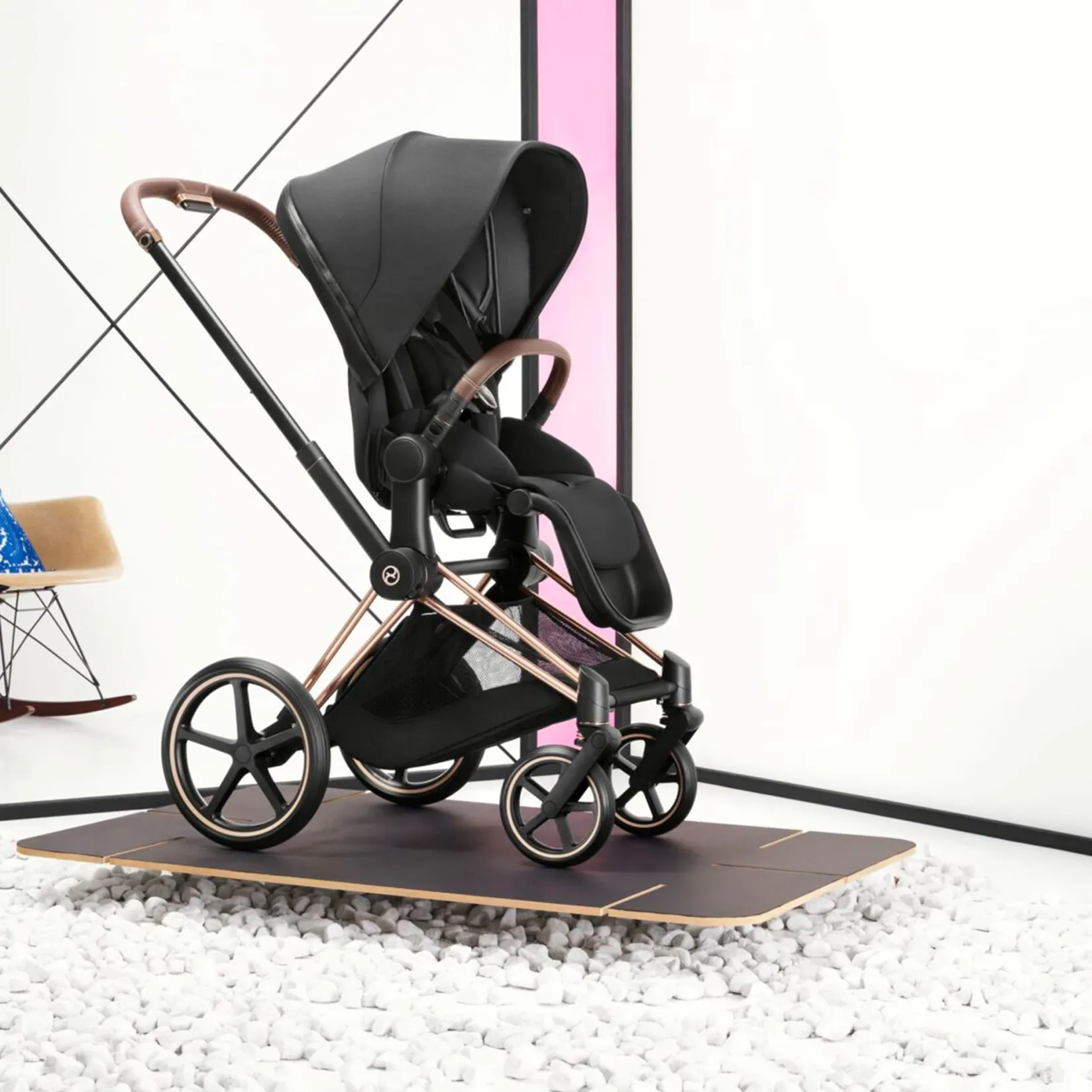 Strollers|Strollers & Trailers>Cybex Priam Rosegold Brown Stroller