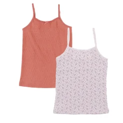 Underwear & Socks>Nano Printed 2pk Tank Tops 2-12 Pink