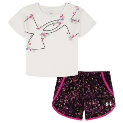 Sportswear|Outfit Sets>Under Armour Printed Woven Short Set 4-6x Blanc
