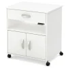 Desk>South Shore Printer Cart on Wheels - Axess Pure White