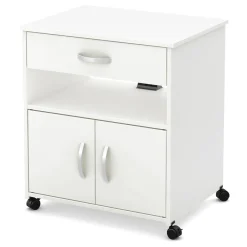 Desk>South Shore Printer Cart on Wheels - Axess Pure White