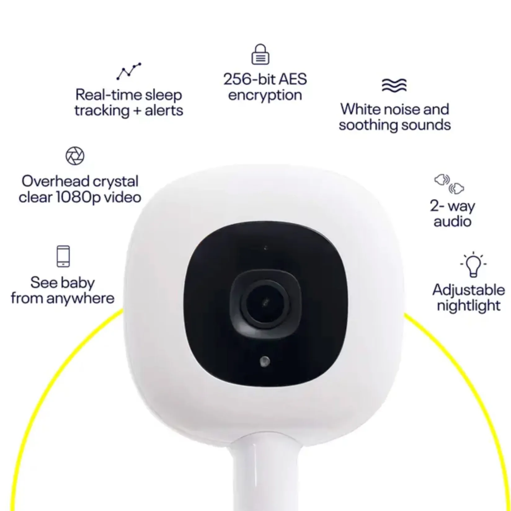 Discount Pro Smart Wall Mount Baby Monitor - White Monitors & Cameras