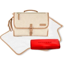 New Pronto Signature Changing Station - Beige Swirl Dot Diaper Bags|Diaper Bags