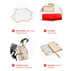 New Pronto Signature Changing Station - Beige Swirl Dot Diaper Bags|Diaper Bags