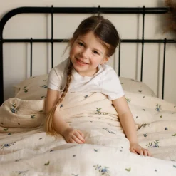 Hot Quilted Comforter & Pillowcase - Muslin Blueberry Kids Comforters & Quilts|Twin Bedding