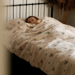 Hot Quilted Comforter & Pillowcase - Muslin Blueberry Kids Comforters & Quilts|Twin Bedding