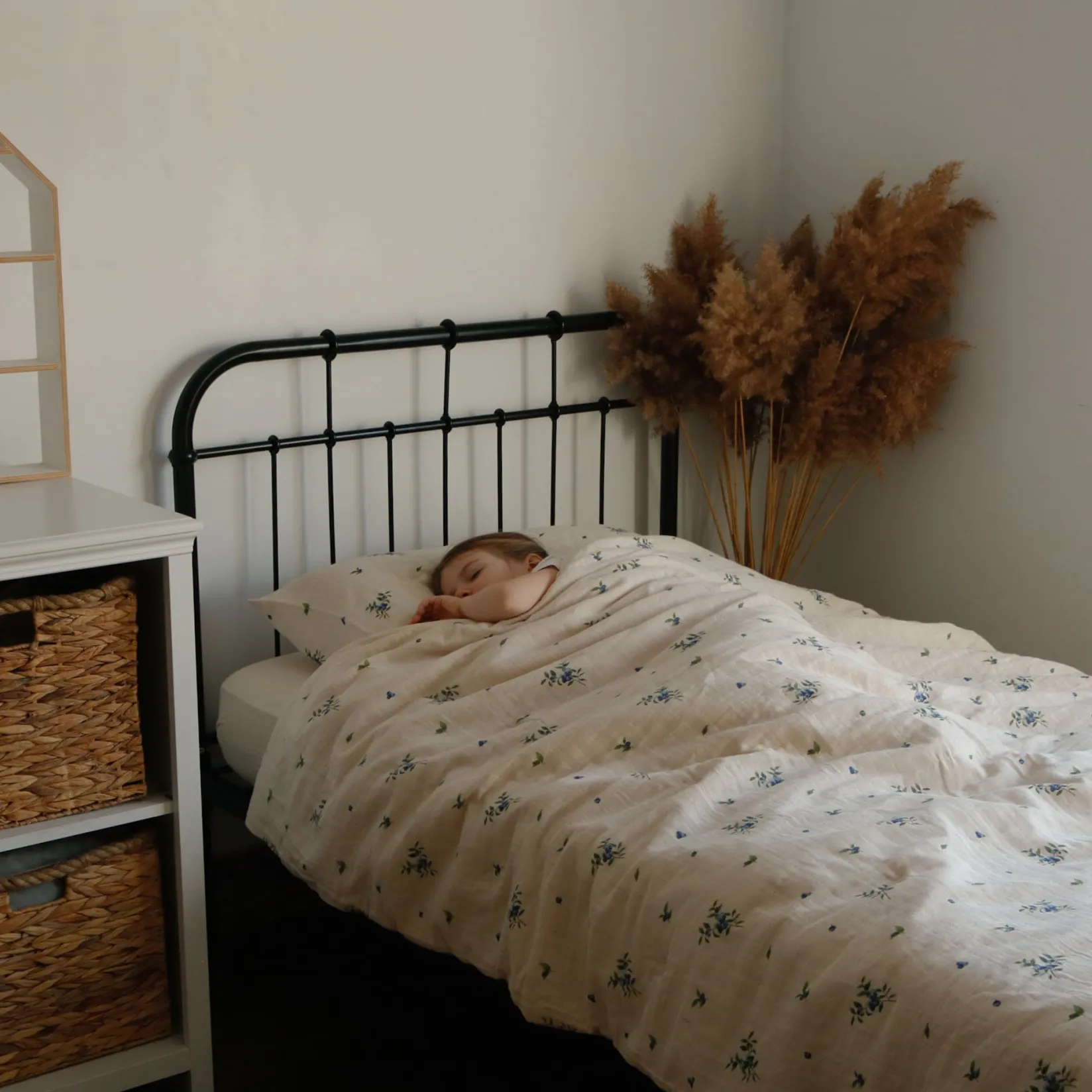 Hot Quilted Comforter & Pillowcase - Muslin Blueberry Kids Comforters & Quilts|Twin Bedding