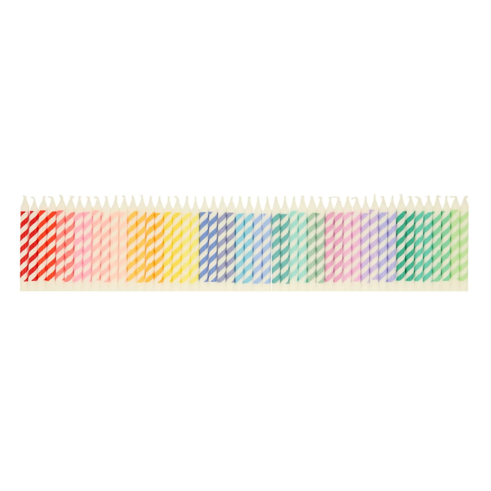 Clearance Rainbow Striped Mini Candles (50) Party Supplies