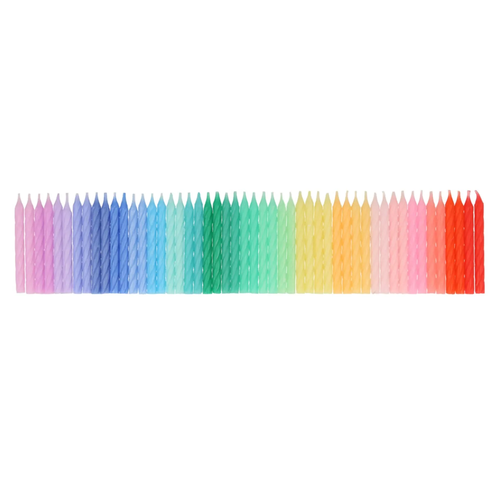 Hot Rainbow Twisted Mini Candles (50) Party Supplies