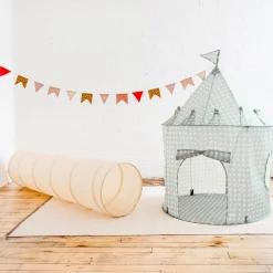 Recycled Fabric Play Tunnel - Beige Kids Tents & Play Mats