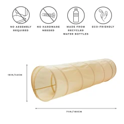 Recycled Fabric Play Tunnel - Beige Kids Tents & Play Mats