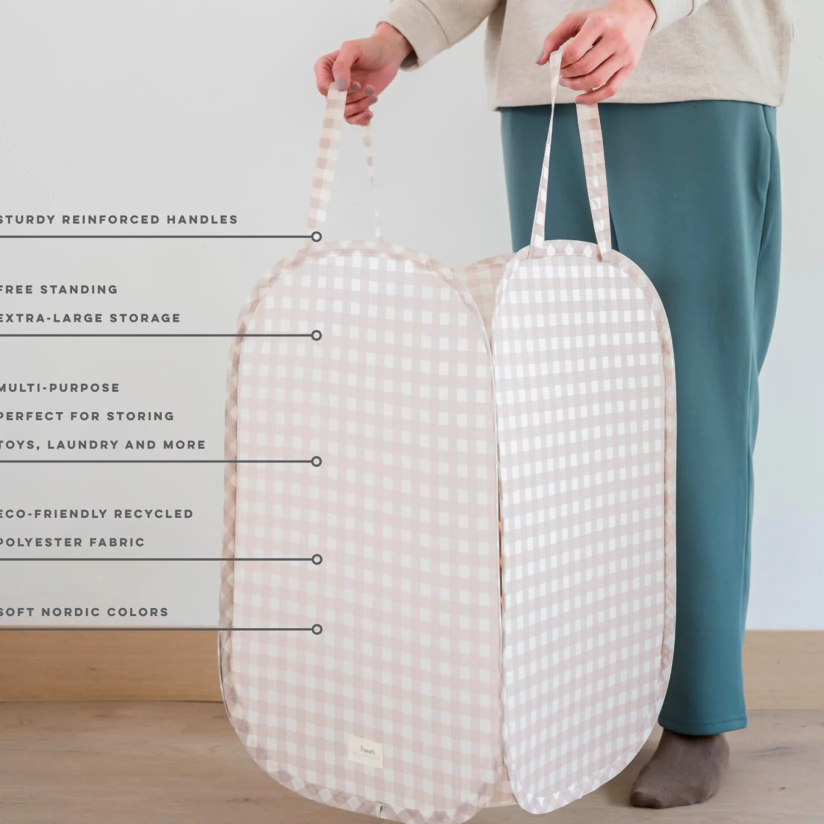 Discount Recycled Pop-Up Laundry Hamper - Gingham Storage