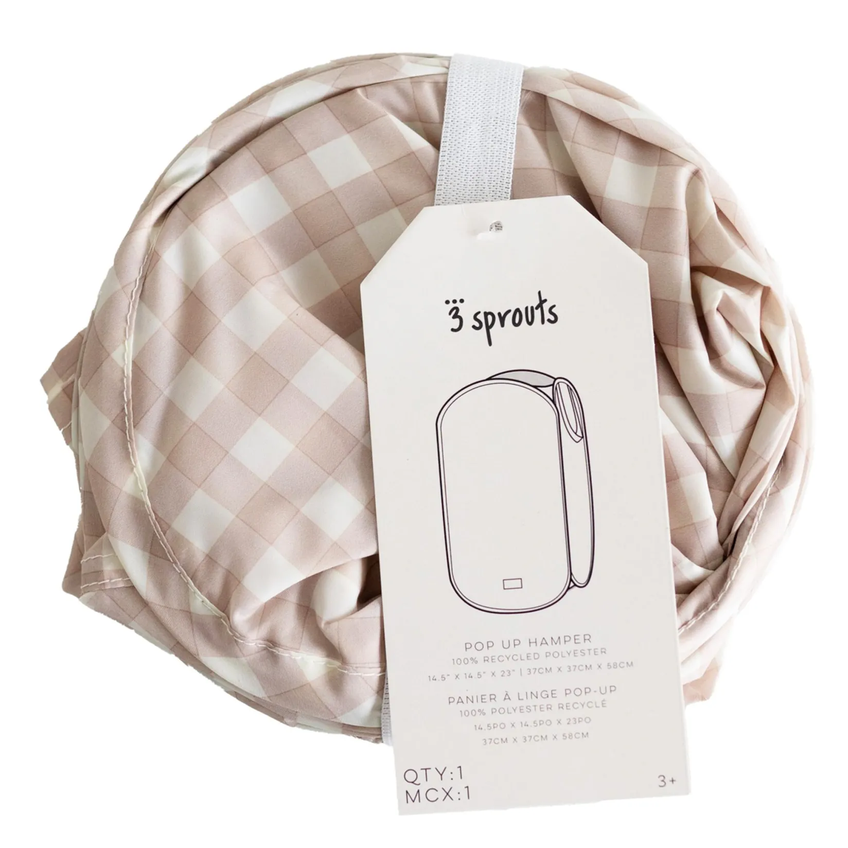 Discount Recycled Pop-Up Laundry Hamper - Gingham Storage