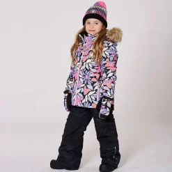 Outerwear|Snowsuits>Deux par Deux Retro Flowers Snowsuit 2-6 Black